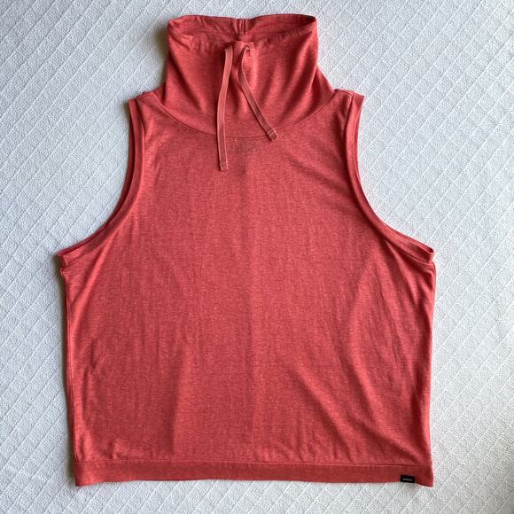Prana Women's Cozy Up Barmsee Tank Cowl Neck Fresca Heather Lightweight Hemp - Picture 4 of 11